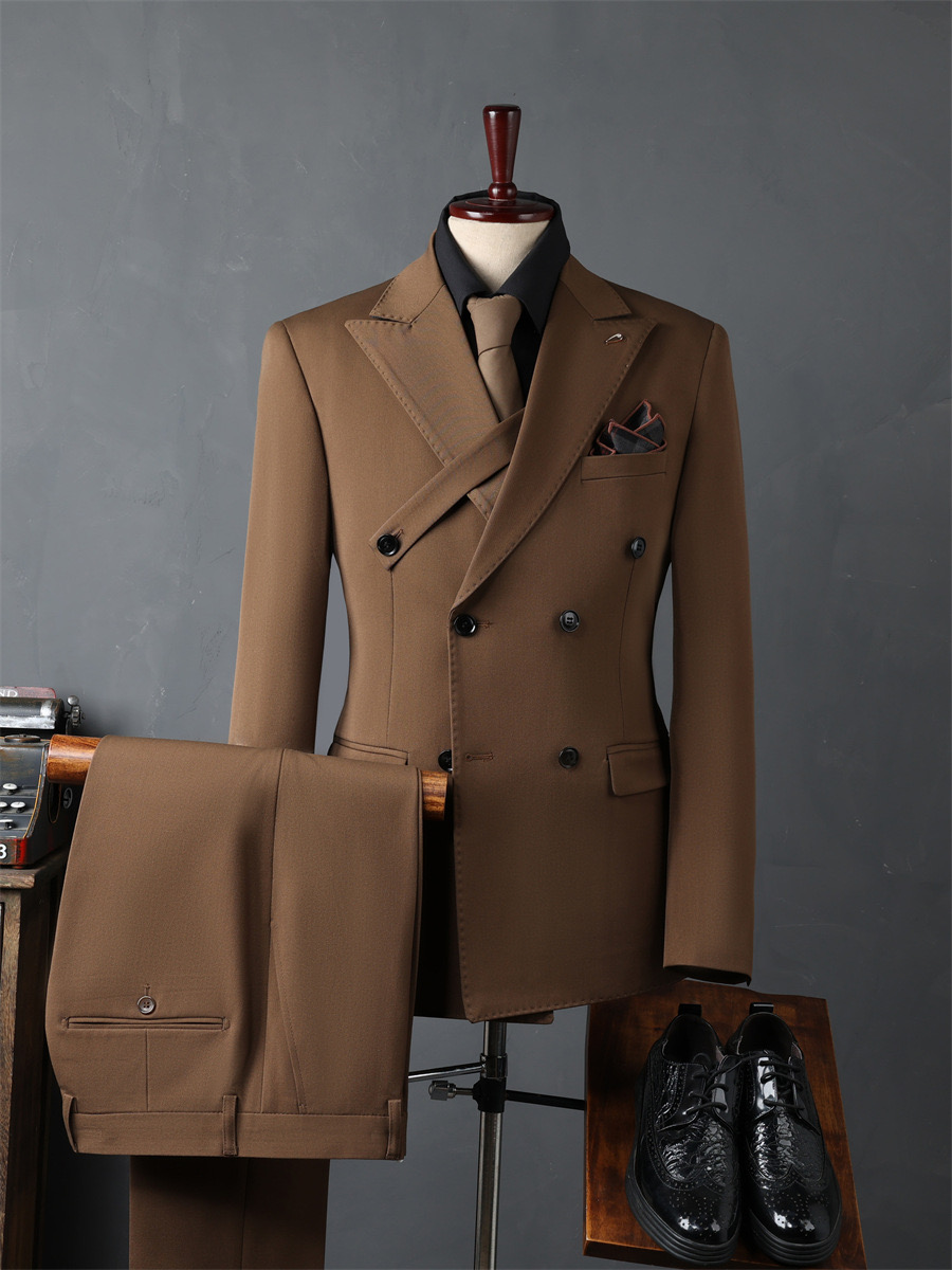 Fashion Elegant 2pcs Suit Set Brown