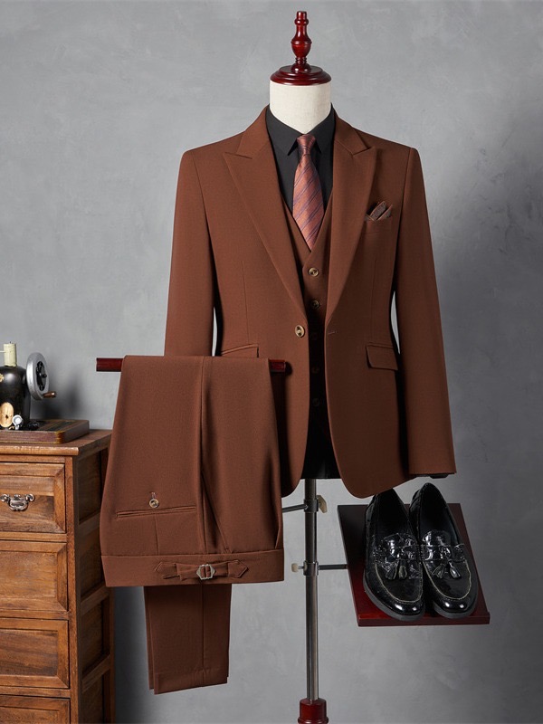 Elegant 3pcs Suit Set - Brown