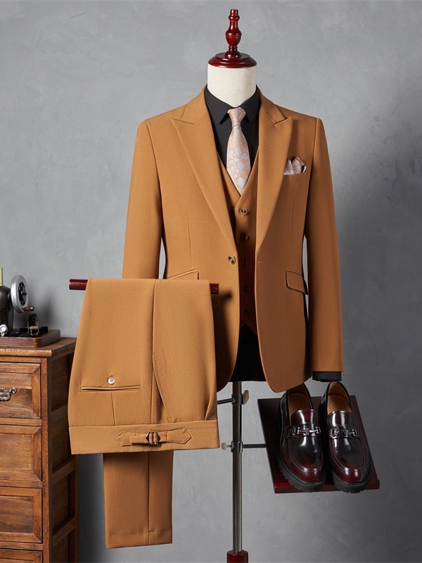 Elegant 3pcs Suit Set - Light Brown