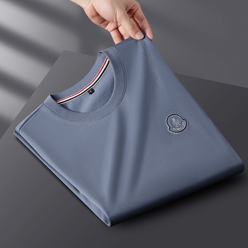 Luxurious Cotton Shorts Sleeve T-Shirt SeaBlue
