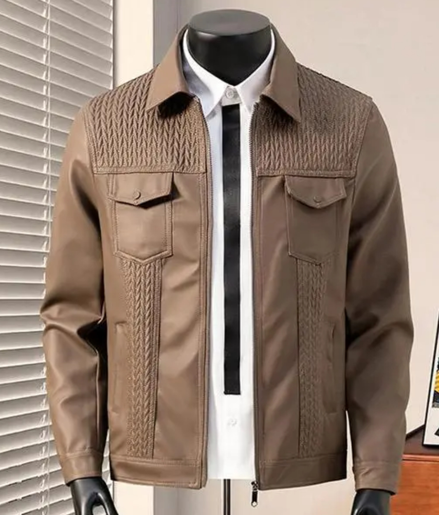 Luxury Leather Jacket Brown