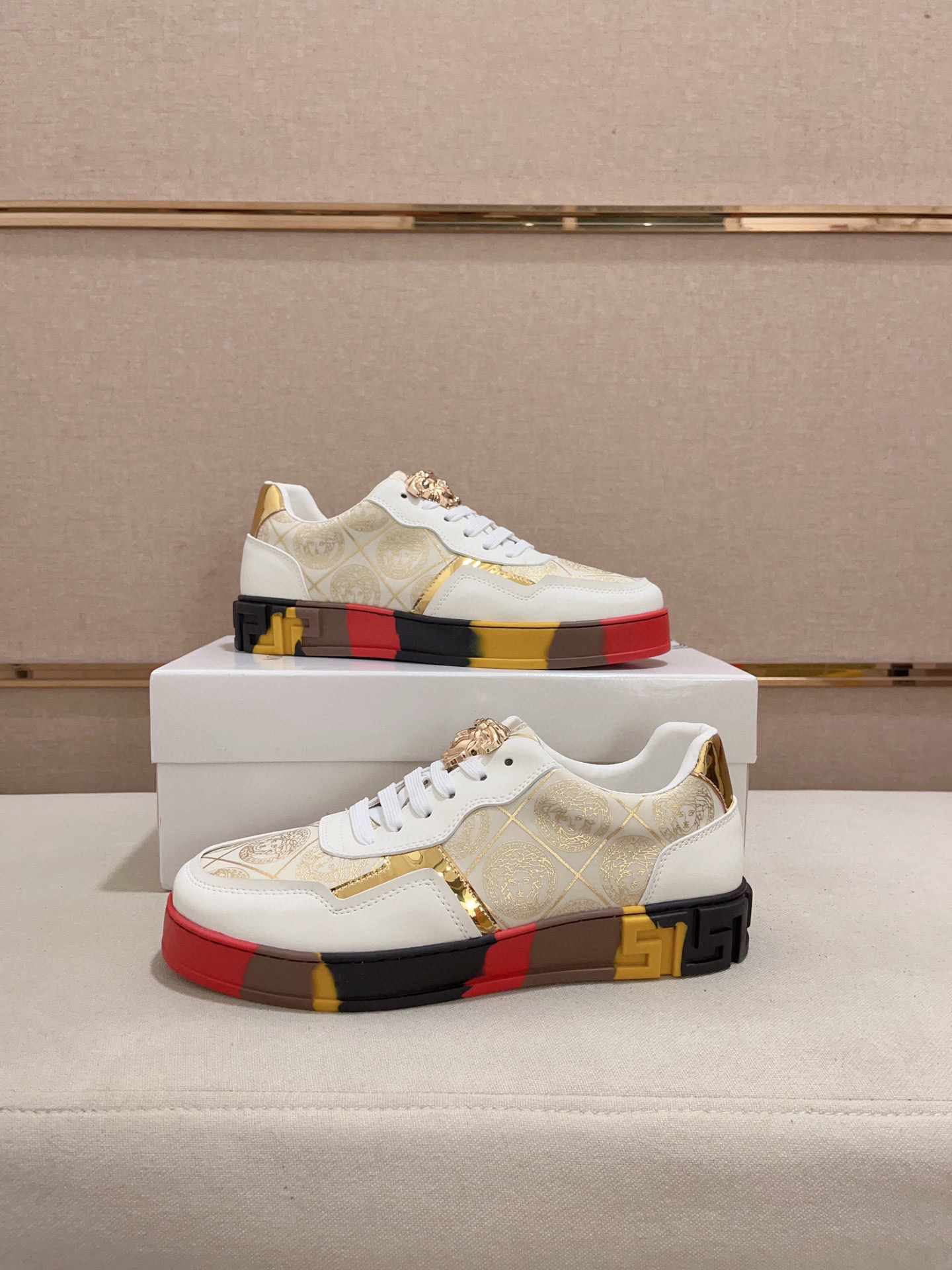Luxury VERSACE Design Sneakers - White